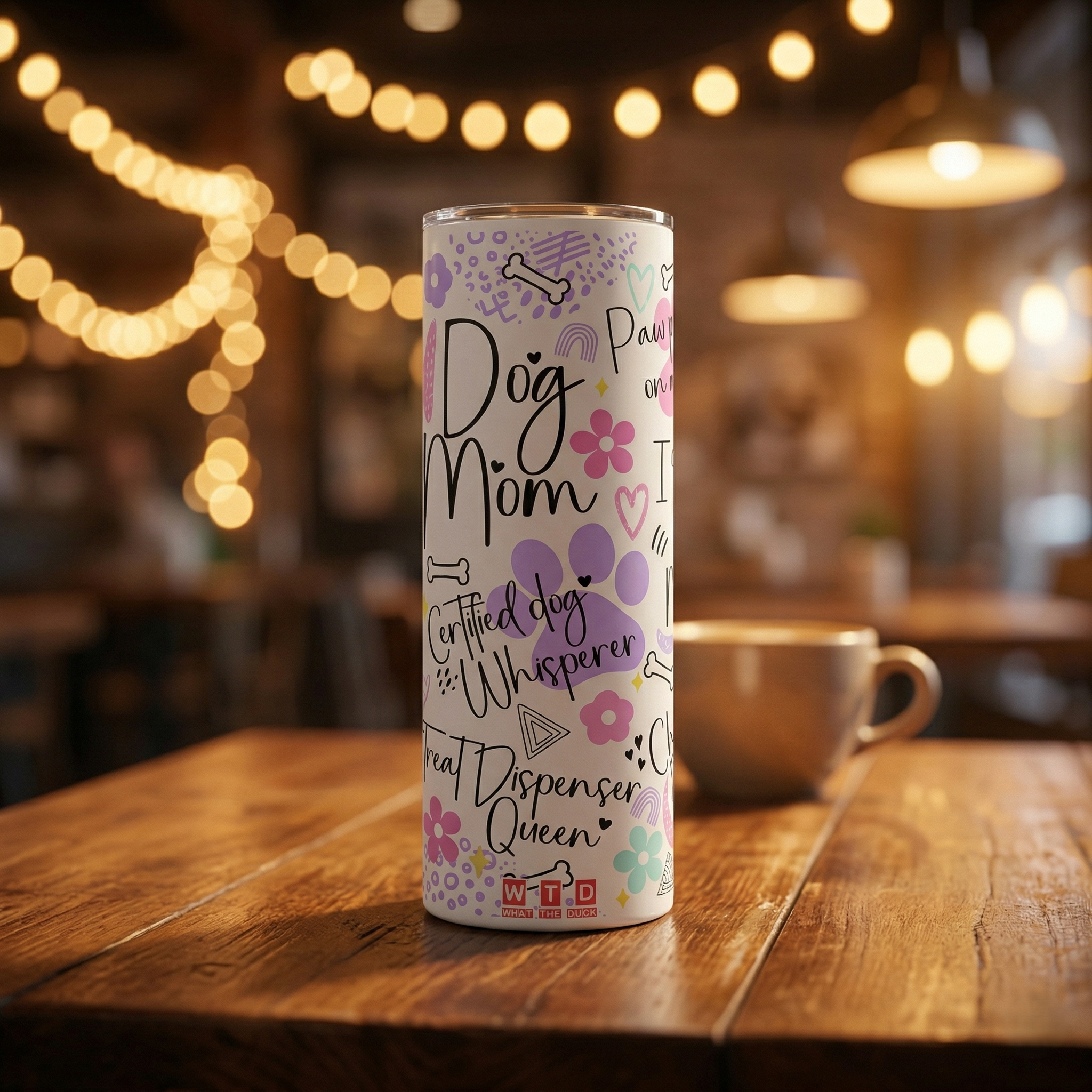 DOG MOM QUOTES METAL TUMBLER (600ML)