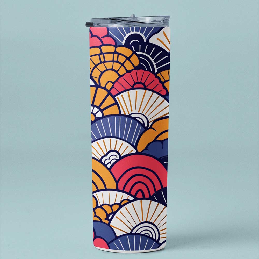 ORANGE ABSTRACT TUMBLER (600ML)