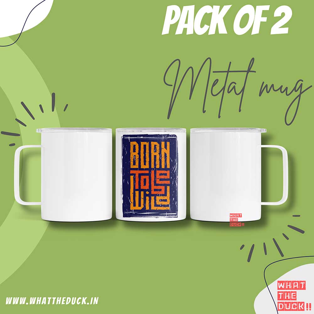 Born to be wild Insulated Metal Mug with Lid