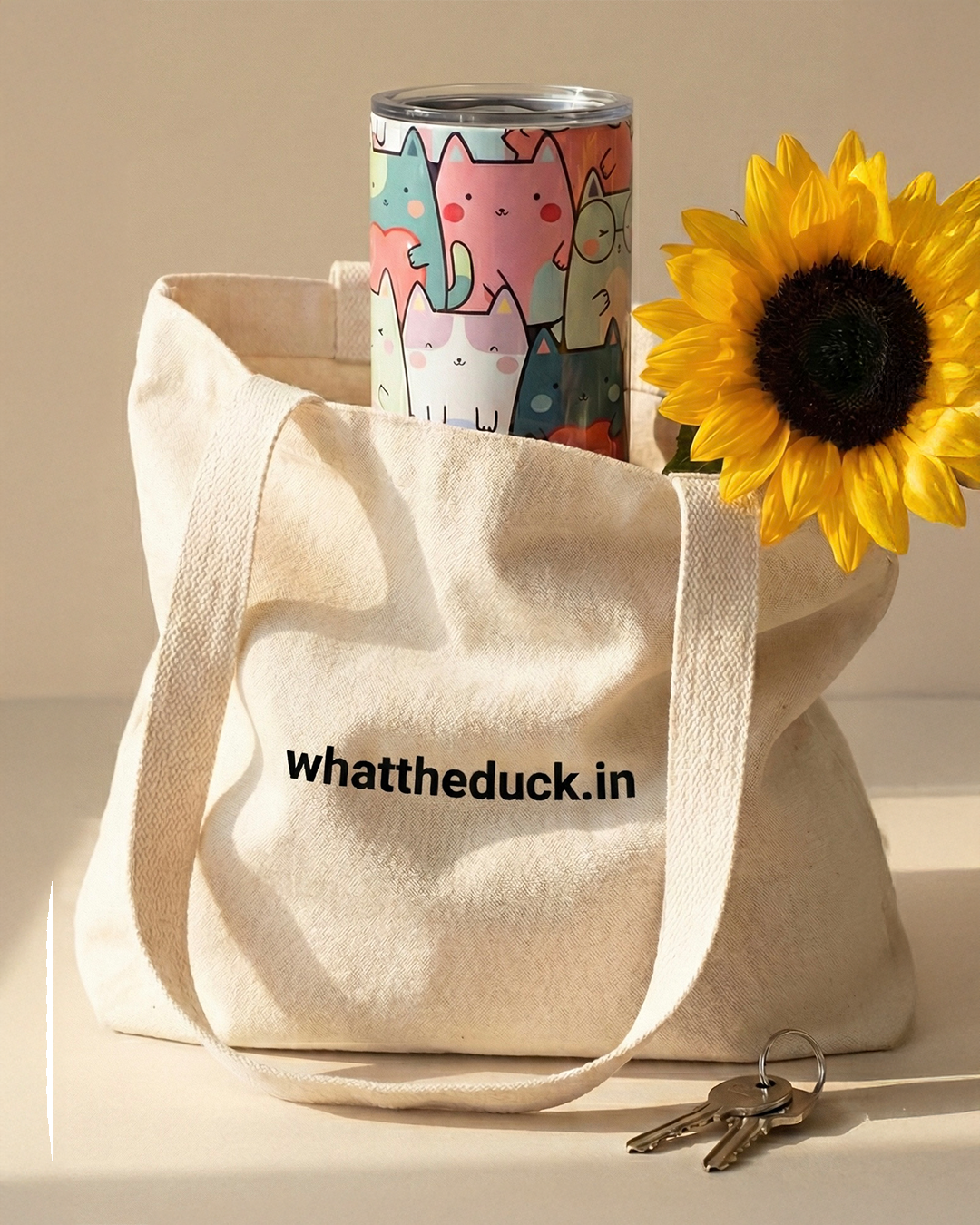 Cute Cats Printed Coffee Metal Tumbler (600ml)