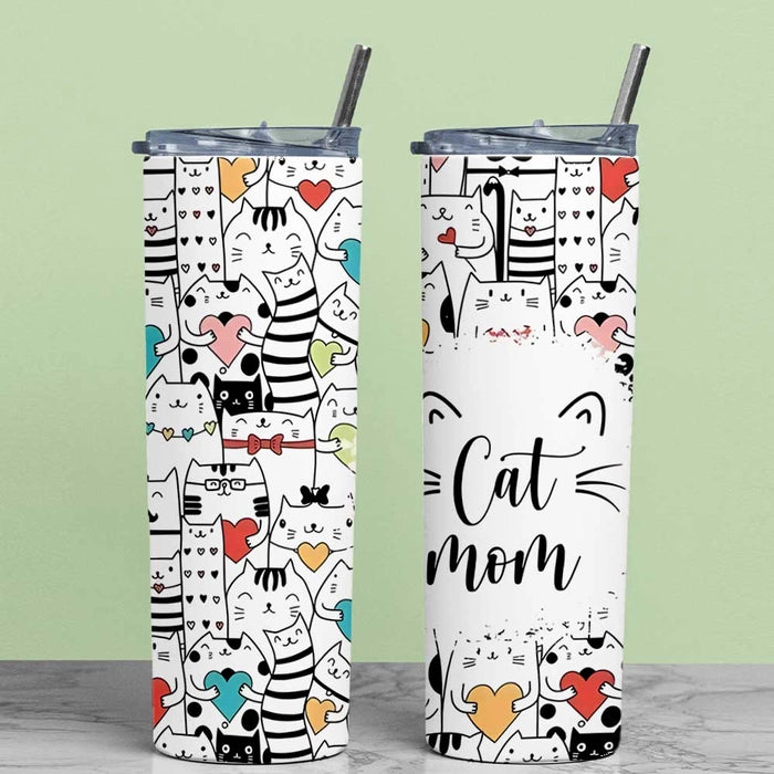 Cat Mom Quotes Metal Tumbler (600ML)