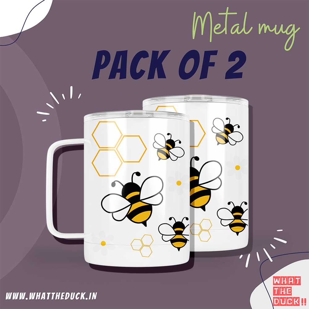 Bee 1 Insulated Metal Mug with Lid