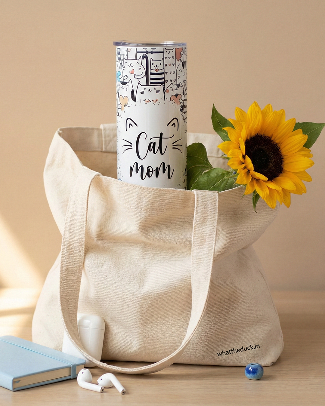 Cat Mom Quotes Metal Tumbler (600ML)