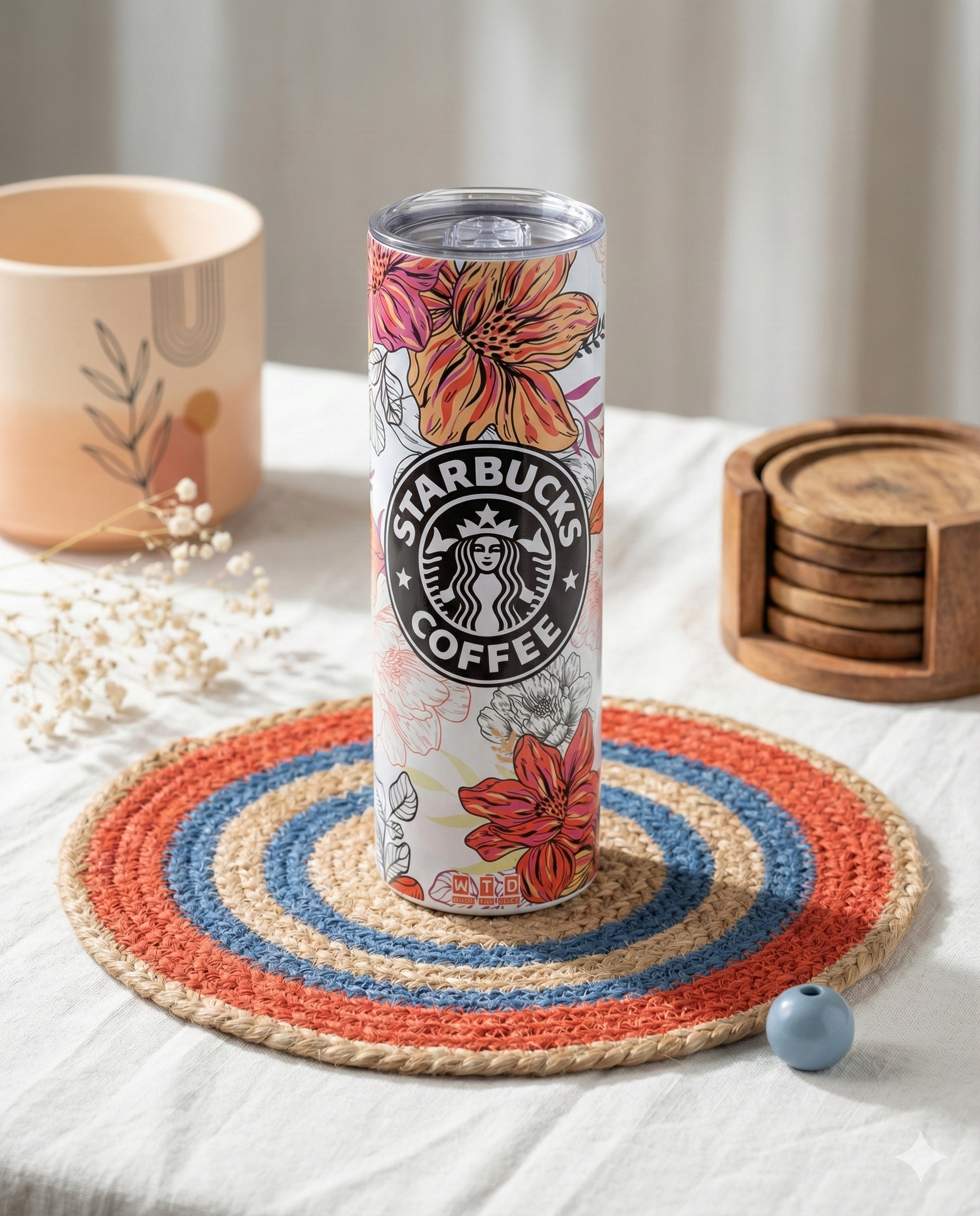 Starbucks Floral Metal Tumbler (600ml)
