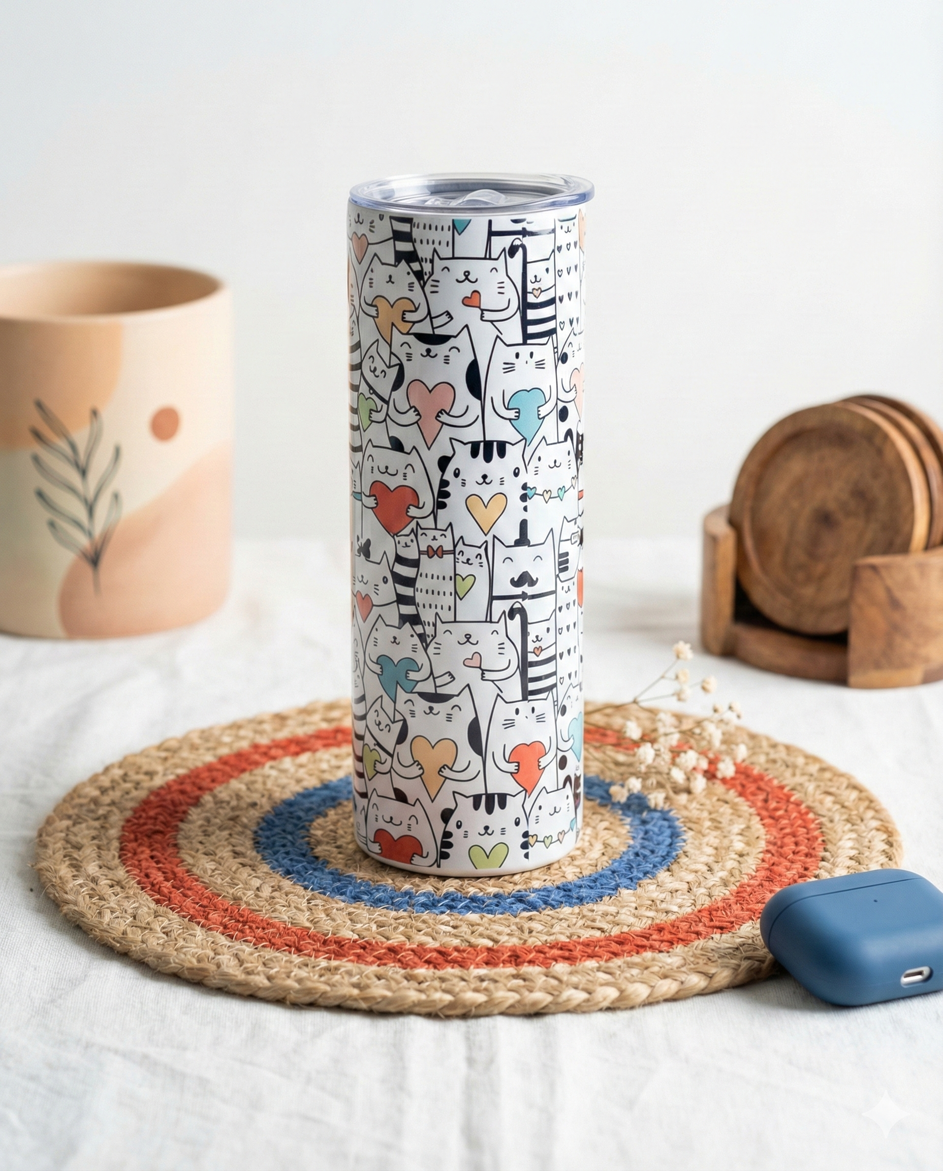 Cat Mom Quotes Metal Tumbler (600ML)